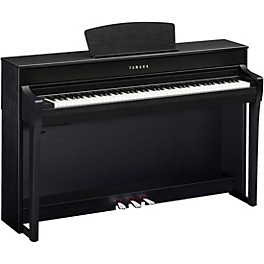 Open Box Yamaha Clavinova CLP-735 console digital piano with bench Level 1 Matte Black