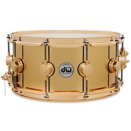 DW Collector's Series Polished Brass Snare with Gold Hardware