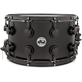 DW Collector's Series Satin Black Over Brass Snare Drum With Black Nickel Hardware 14 x 8 in.