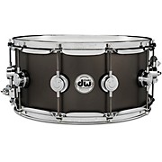 Collector's Series Satin Black Over Brass Snare Drum with Chrome Hardware 14 x 6.5 in.