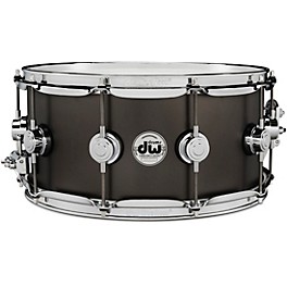 Open Box DW Collector's Series Satin Black Over Brass Snare Drum With Chrome Hardware