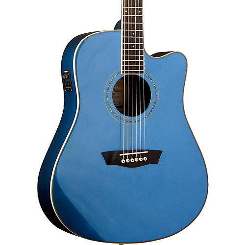 Washburn Comfort Series WCD18CE Acoustic-Electric Guitar Metallic Blue ...