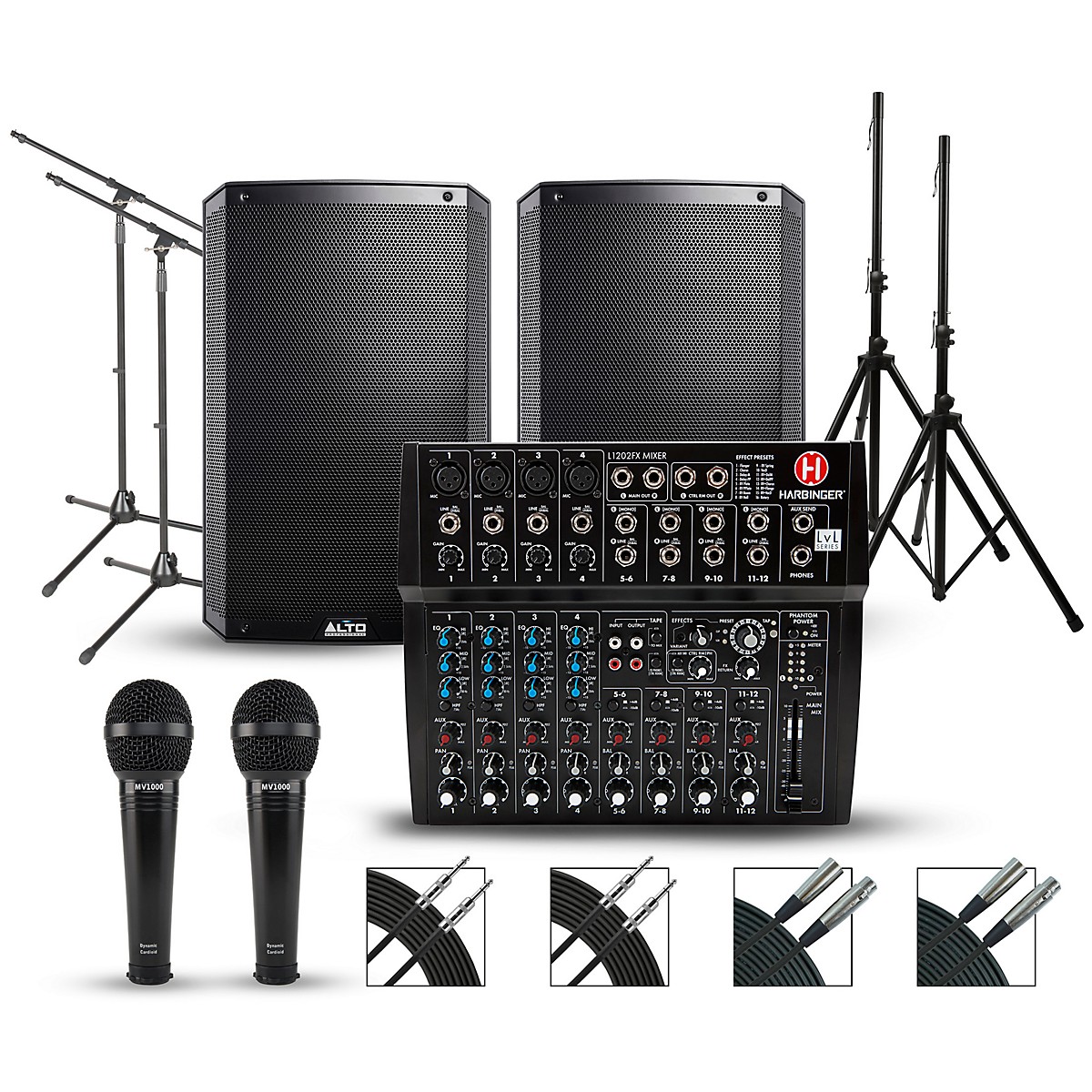 Harbinger Complete PA Package with Harbinger L1202FX 12-channel Mixer