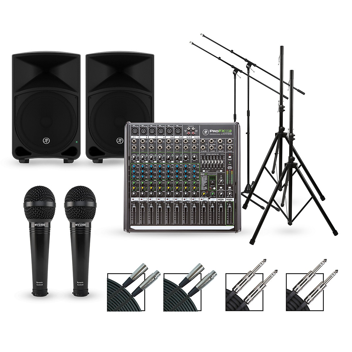 Mackie Complete PA Package with ProFX12v2 Mixer Thump Series Powered