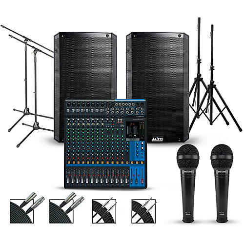 Yamaha Complete Pa Package With Yamaha Mg16xu 16 Channel Mixer And Alto Truesonic 2 Series Active Speakers Guitar Center