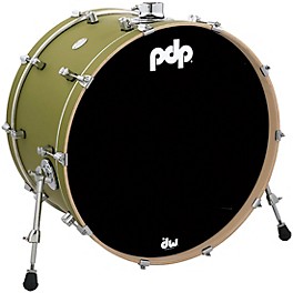 PDP by DW Concept Maple Bass Drum with Chrome Hardware 24 x 14 in. Satin Olive