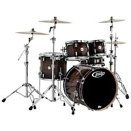 Open Box PDP by DW Concept Maple Exotic Series 5-Piece Shell Pack Level 1 Walnut to Charcoal Burst