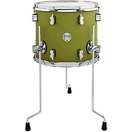 PDP by DW Concept Maple Floor Tom with Chrome Hardware 14 x 12 in. Satin Olive