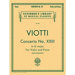 G. Schirmer Concerto No 23 G Major Violin Piano By Viotti