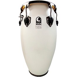 Toca Custom Deluxe Fiberglass Conga Margarita Blanca With Black Mirror Chrome Hardware