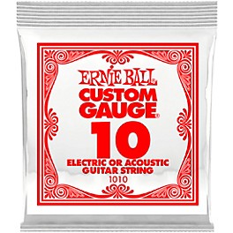 Ernie Ball Custom Gauge 1010 .010GA Single Acoustic or Electric Guitar String