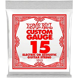 Ernie Ball Custom Gauge 1015 .015GA Single Acoustic or Electric Guitar