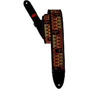 Custom Jacquard Birds Wavelength Padded Guitar Strap Orange 2.4 in.