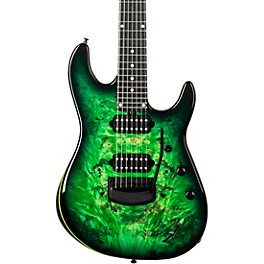 Ernie Ball Music Man Cutlass HH Trem 7 String Jason Richardson Burl Top Electric Guitar Kokiri Forest