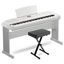 Yamaha DGX-670 88-Key Portable Grand Piano White With Matching Stand and Bench