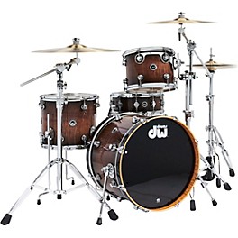 DW DWe Wireless Acoustic-Electronic Convertible 4-Piece Drum Set Bundle With 20" Bass Drum,... Exotic Curly Maple Black Burst
