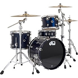 DW DWe Wireless Acoustic-Electronic Convertible 4-Piece Drum Set Bundle Wi... Lacquer Custom Specialty Midnight Blue Metallic