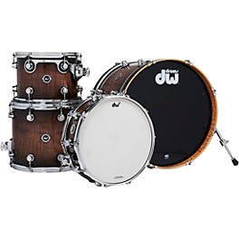 DW DWe Wireless Acoustic-Electronic Convertible 4-Piece Shell Pack With 20" Bass Drum Exotic Curly Maple Black Burst