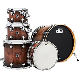 DW DWe Wireless Acoustic-Electronic Convertible 5-Piece Shell Pack With 22" Bass Drum Exotic Curly Maple Black Burst