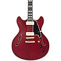 D'Angelico Deluxe DC Semi-Hollow Electric Guitar Satin Trans Wine