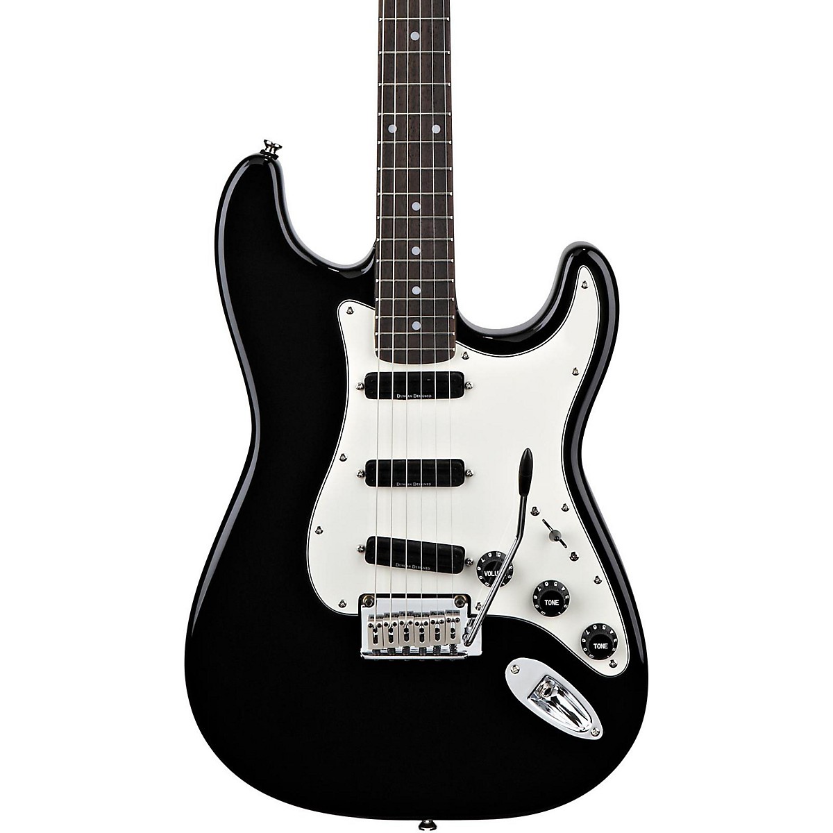 Squier Deluxe Hot Rails Strat Electric Guitar Black