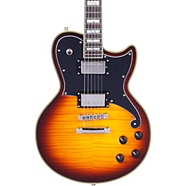 D'Angelico Deluxe Series Atlantic Solidbody Electric Guitar With USA Seymour Duncan Humbuckers and Stopba... Vintage Sunburst