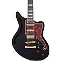 D'Angelico Deluxe Series Bedford SH Electric Guitar With USA Seymour Duncan Pickups and Stopbar Tailpiece Black 194744823664