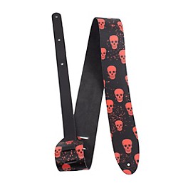 Perri's Direct to Leather Red Skulls Guitar Strap