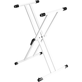 Open Box Gravity Stands Double X-Braced Keyboard Stand - White