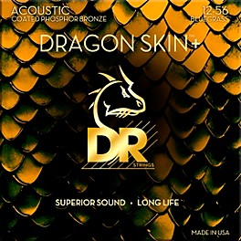 DR Strings Dragon Skin+ Coated Accurate Core Technology 6-String Phosphor Bronze Acoustic Guitar Strings