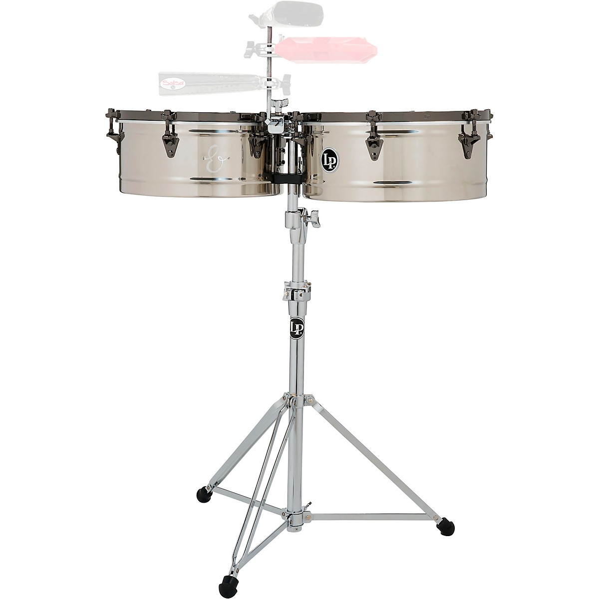 LP EClass Timbale Set with Stand and Black Nickel Hardware 14 in./15