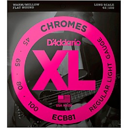 D'Addario ECB81 XL Chromes Flatwound Bass Strings