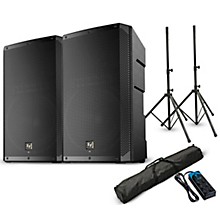 Electro-Voice ELX200-15P 15" Powered Speaker Pair With Stands and Power Strip