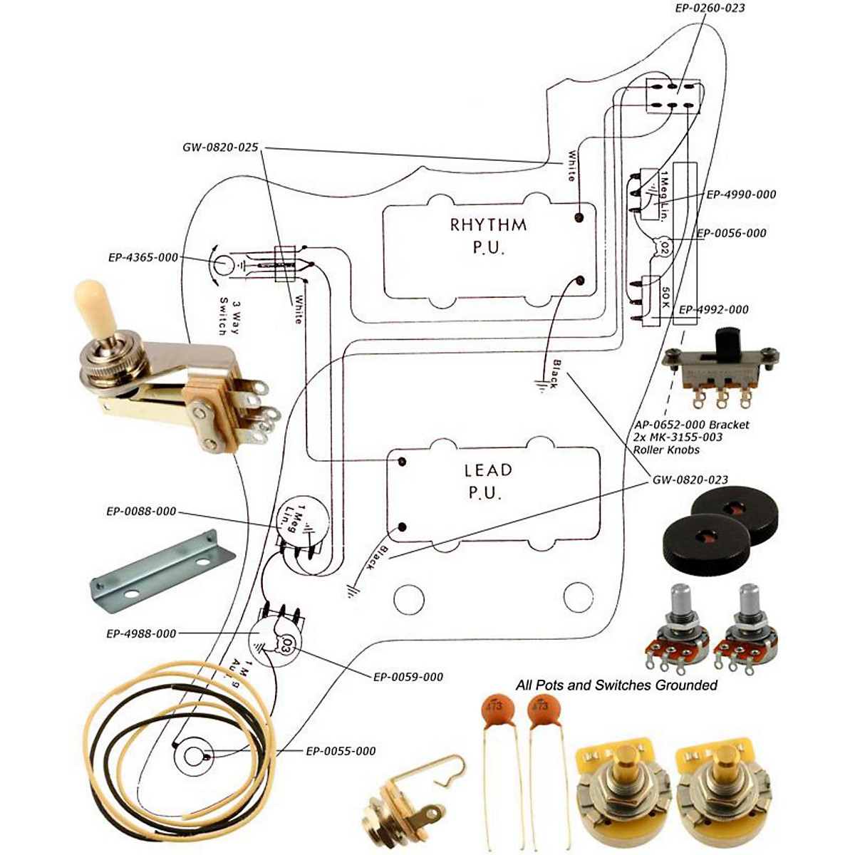 Allparts EP-4135-000 Wiring Kit for Jazzmaster | Guitar Center