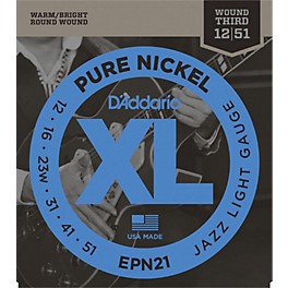 D'Addario EPN21 Pure Nickel Jazz Lite Electric Guitar Strings