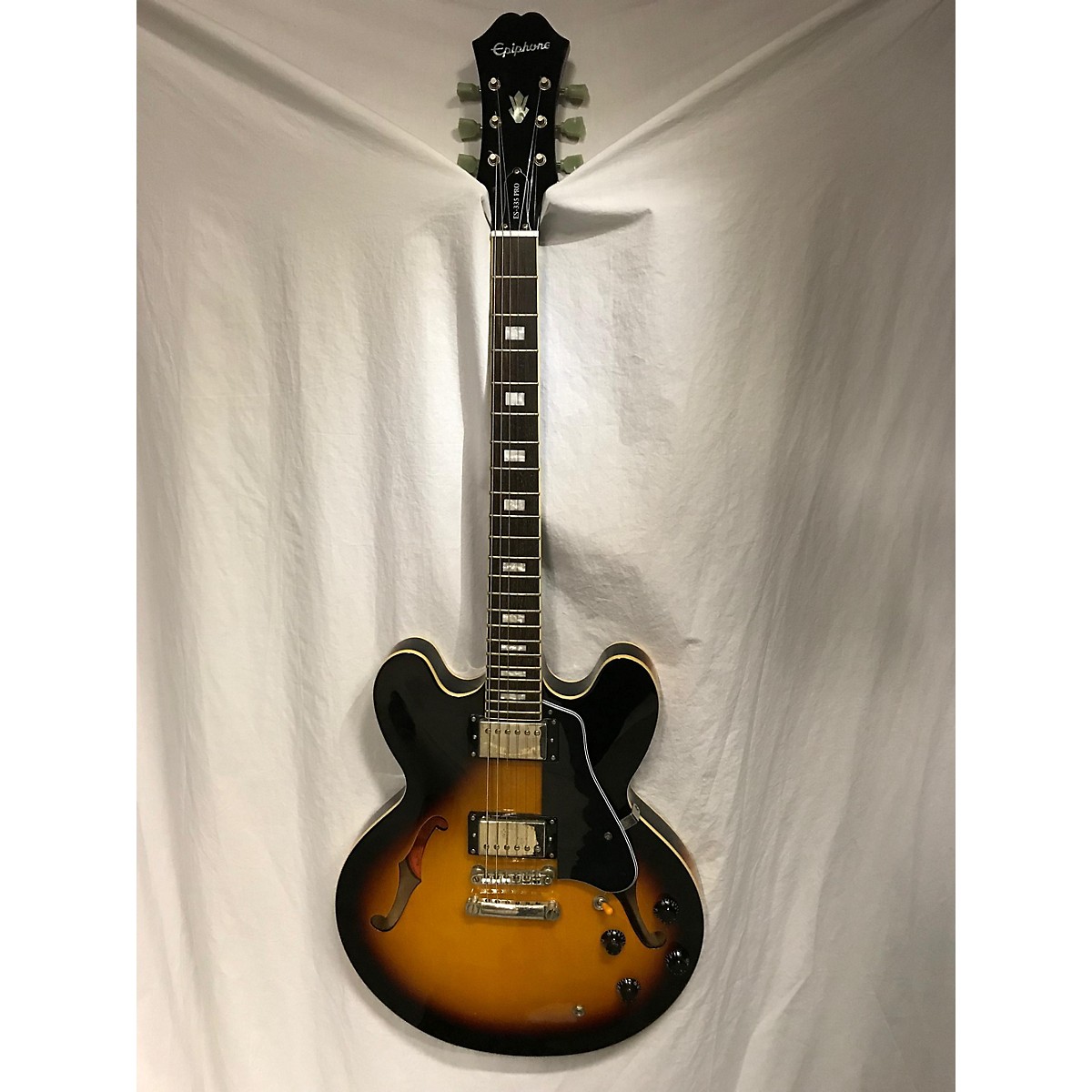 Used Epiphone ES335 Pro Hollow Body Electric Guitar 3 Tone Sunburst