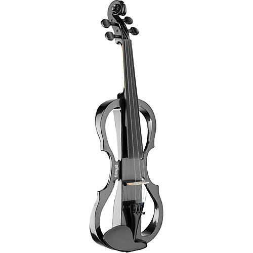 Open Box Stagg EVN X4/4 Series Electric Violin Outfit Metallic Black