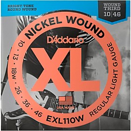 D'Addario EXL110W Nickel Regular Light Wound 3rd Electric Guitar Strings