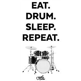 Guitar Center Eat, Drum, Sleep, Repeat - Black/White Magnet