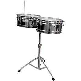 Open Box Toca Elite Series Steel Timbales 14" and 15" Chrome Drums with Stand Level 1 14 in./15 in. Chrome
