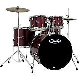 Encore 5-Piece Drum Kit with Hardware and Cymbals Ruby Red
