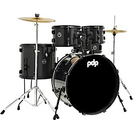 Open Box PDP by DW Encore Complete 5-Piece Drum Set with Chrome Hardware and Cymbals Level 1 Black Onyx
