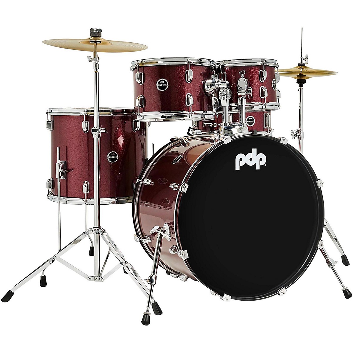 PDP by DW Encore Complete 5Piece Drum Set with Chrome Hardware and