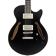 Excel SS Tour Semi Hollow Electric guitar with Supro Bolt Bucker Pickups and Stopbar Tailpiece Solid Black