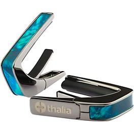 Thalia Exotic Series Black Chrome Guitar Capo Teal Angel Wing