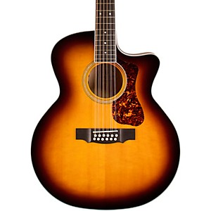 Guild F-2512CE Deluxe 12-String Cutaway Jumbo Acoustic-Electric Guitar Antique Burst 