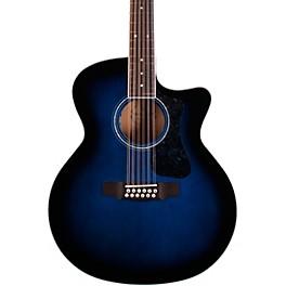 Blemished Guild F-2512CE Deluxe 12-String Cutaway Jumbo Acoustic-Electric Guitar Level 2 Dark Blue Burst 197881112783