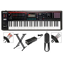 Roland FANTOM-06 Synthesizer With X-Stand, Sustain & Expression Pedal, Plus Livewire Audio & MIDI Cables