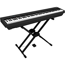 Roland FP-30X Digital Piano With Roland Double-Brace X-Stand and DP-2 Pedal Black