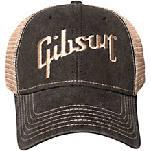 GIBSON Logo Trucker Style Hat Cap Music Band Drum Guitar NEW Adjustable BW 